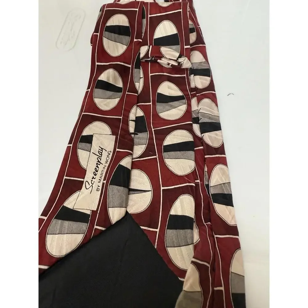 Screenplay‎ By Martin Wong Mens 100% Silk Necktie Abstract Tie